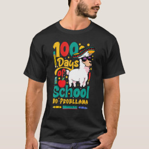 T-shirt Joyeux 100 Jours D'École Pas De Problème Llama 100