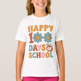 T-shirt Joyeux 100 jours d'école, polices super.