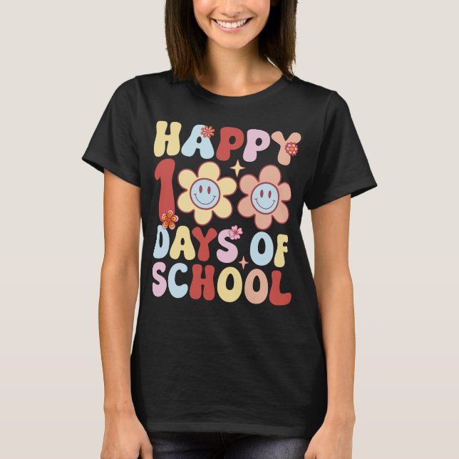 T-shirt Joyeux 100 jours d'école Retro style super 2023 (Devant)