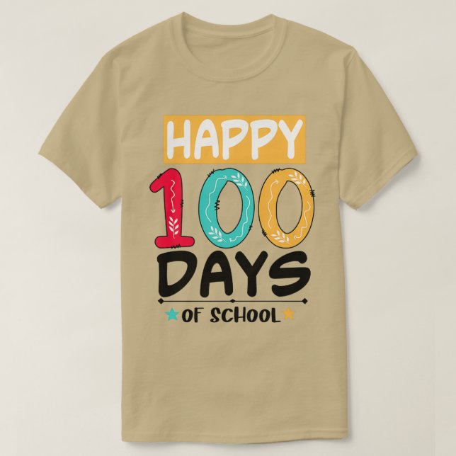 T-shirt Joyeux 100 jours sauvages de l'école t amp autocol (Design devant)