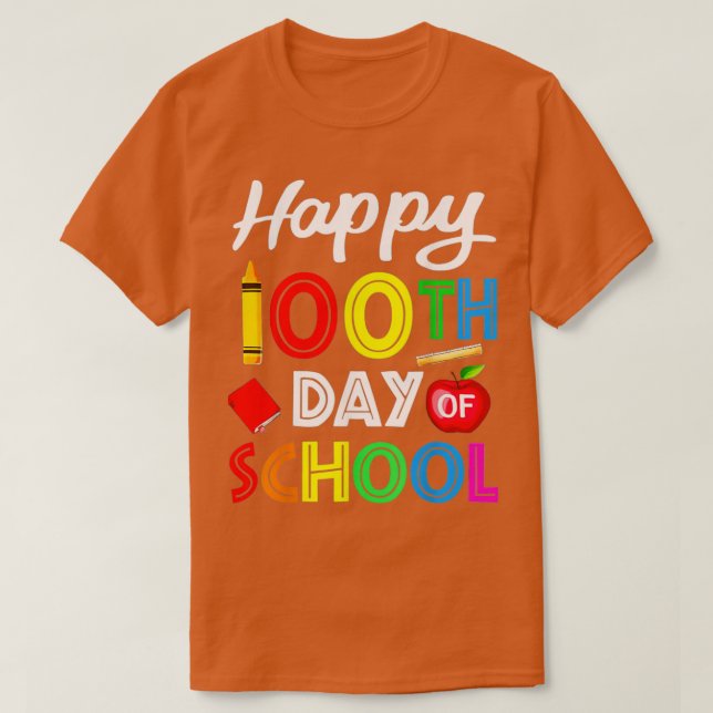 T-shirt Joyeux 100 Jours Smarter Joyeux 100E Jour D'École (Design devant)
