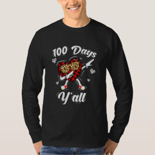 T-shirt Joyeux 100 Jours Y'all Of School Buffalo Plaid Dab