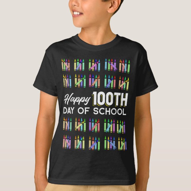T-shirt Joyeux 100e Jour De Cadeau Étudiant 100 Jours De (Devant)