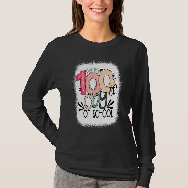 T-shirt Joyeux 100e Jour De L'École Enseignant 100 Jour (Devant)