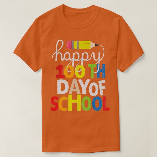 T-shirt Joyeux 100e jour de l'école enseignant et des clas (Design devant)