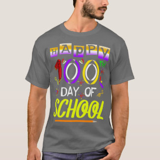 T-shirt Joyeux 100e jour de l'école enseignant garçons fil