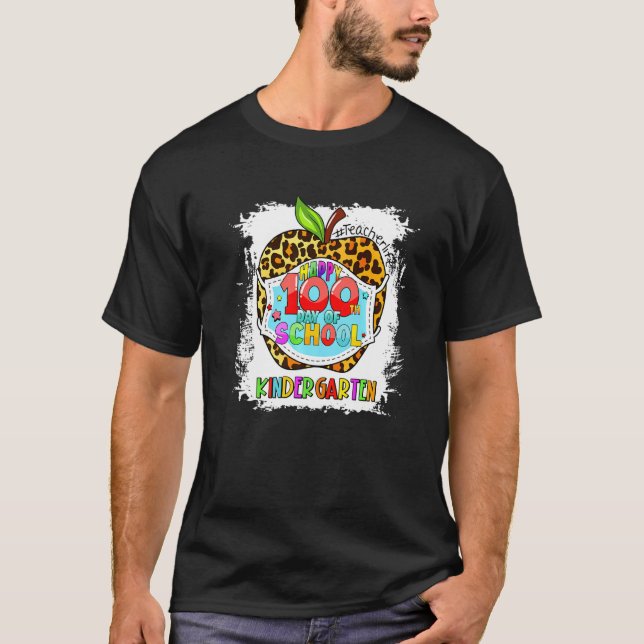 T-shirt Joyeux 100e Jour De L'École Masque Visage Jardin d (Devant)