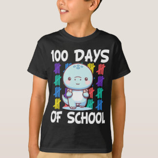 T-shirt Joyeux 100e jour de l'école Rainbow Dino pour Smar