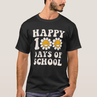 T-shirt Joyeux 100e jour de l'école rétro super joli graph