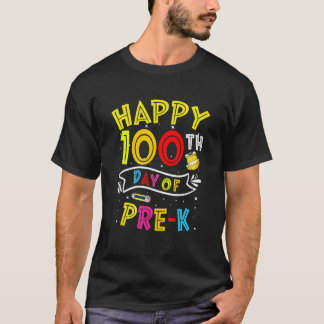 T-shirt Joyeux 100e jour de professeur de pré-maternelle 1