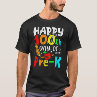 T-shirt Joyeux 100e jour de professeur de pré-maternelle 1