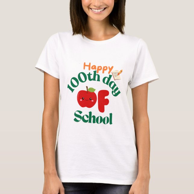 T-shirt joyeux 100e jour d'école (Devant)