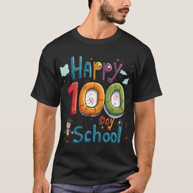 T-shirt joyeux 100e jour d'école (Devant)