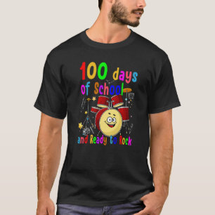 T-shirt Joyeux 100e jour d'école et prêt à rocher le tambo