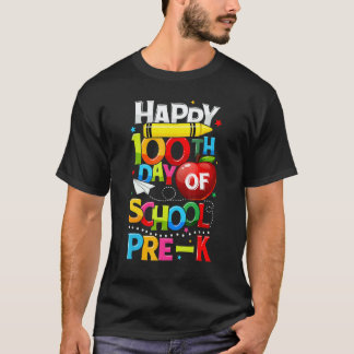 T-shirt Joyeux 100e jour d'enseignant de pré-maternelle 1