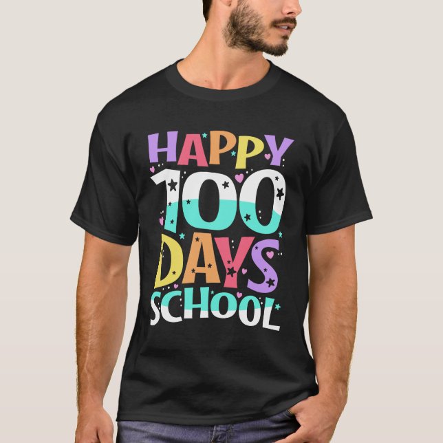 T-shirt Joyeux 100e jour d'enseignants de l'école 100 jour (Devant)