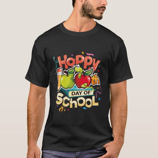 T-shirt Joyeux 100E Jour D'Enseignants Scolaires 100 Jours (Devant)