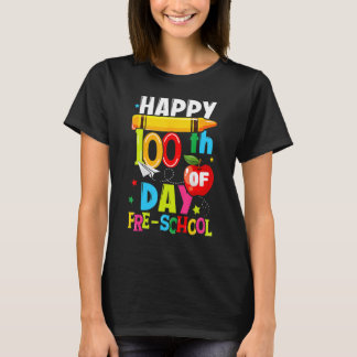 T-shirt Joyeux 100e jour d'enseignement préscolaire École 