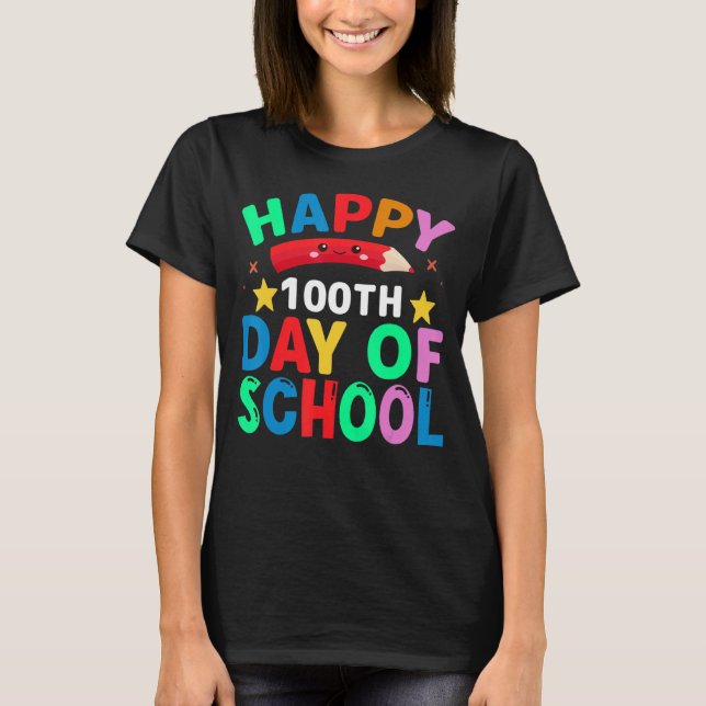 T-shirt Joyeux 100E Jour D'Étudiant 100 Jours De Sch (Devant)
