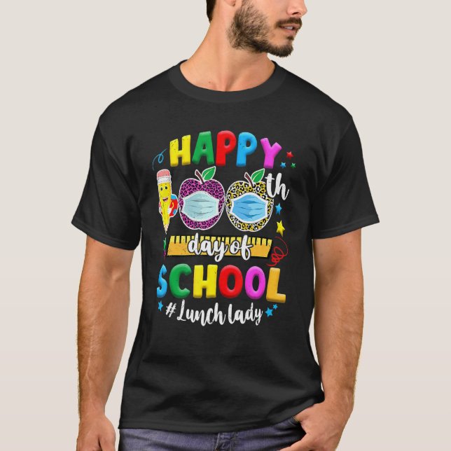 T-shirt Joyeux 100ème Jour De Déjeuner D'École Lady Life F (Devant)