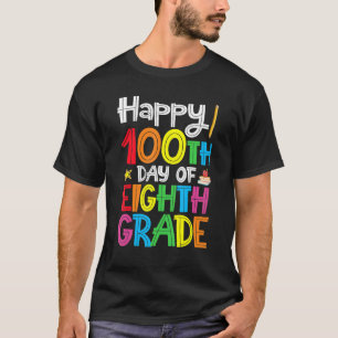 T-shirt Joyeux 100ème Jour De Huitième Année Pour Garçons