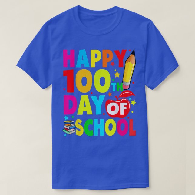 T-shirt Joyeux 100ème Jour De L'École 100 Jours Enseignant (Design devant)