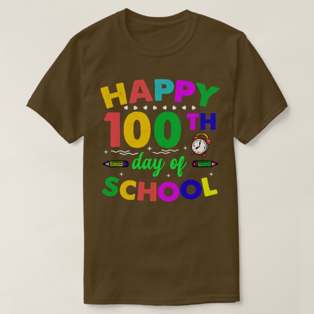 T-shirt Joyeux 100ème Jour de l'école Drôle enseignant et  (Design devant)