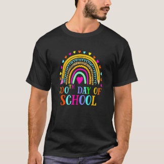 T-shirt Joyeux 100ème Jour De L'École Enseignant Arc En Ci