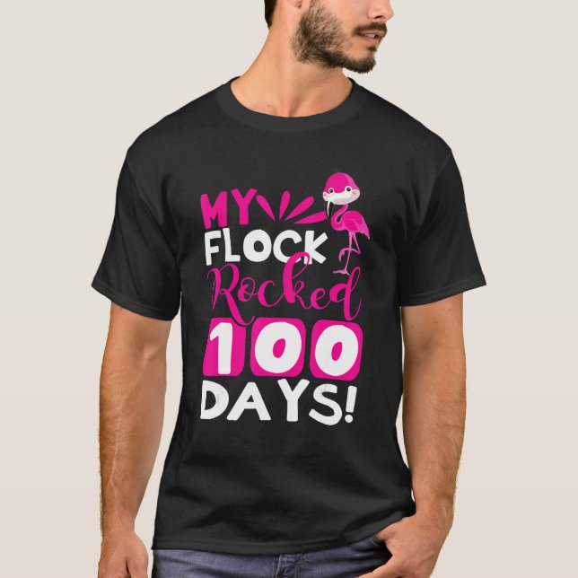T-shirt Joyeux 100ème Jour De L'École Mon Troupeau A Frapp (Devant)