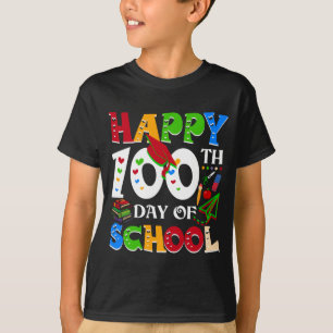 T-shirt Joyeux 100ème Jour De L'École Professeur Rainbow
