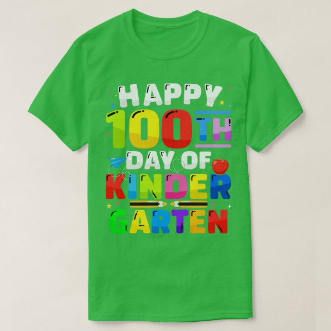 T-shirt Joyeux 100ème jour de maternelle 100 jours pour en (Design devant)