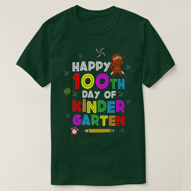 T-shirt Joyeux 100ème Jour De Maternelle Mignonne Guerrier (Design devant)
