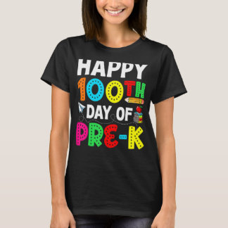 T-shirt Joyeux 100ème Jour De Pré K 100 Jours D'École Ense