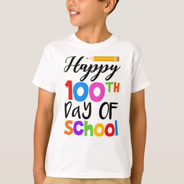 T-shirt Joyeux 100ème Jour D'École (Devant)