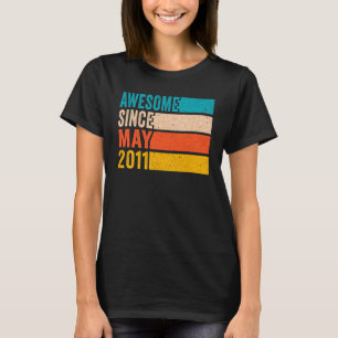 T-shirt Joyeux 11e anniversaire fête 11 ans Awesome Sinc