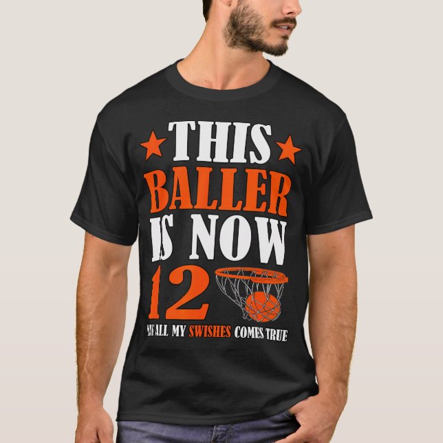 T-shirt Joyeux 12E Anniversaire 12 Ans Basketball 12E Bi (Devant)