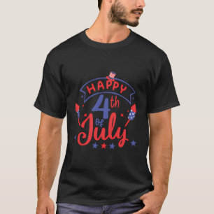 T-shirt Joyeux 14 Juillet Indépendance Américaine Quatre J