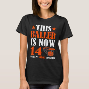 T-shirt Joyeux 14e anniversaire 14 ans Basketball 14e Bi