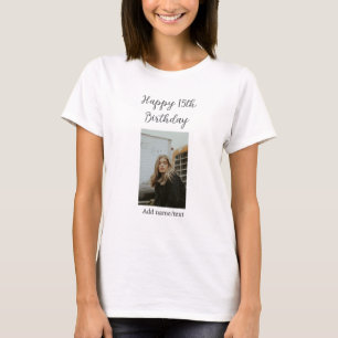 T-shirt Joyeux 15ème anniversaire ajouter nom photo texte 