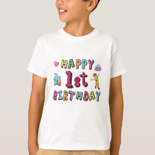 T-shirt Joyeux 1er anniversaire pour 1 an Enfants B jour s