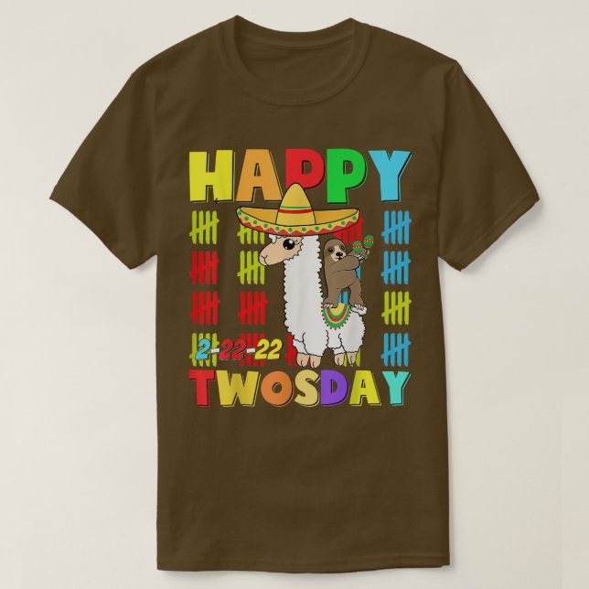 T-shirt Joyeux 22222 Twosday Old Taco Llama 22 février 2 (Design devant)
