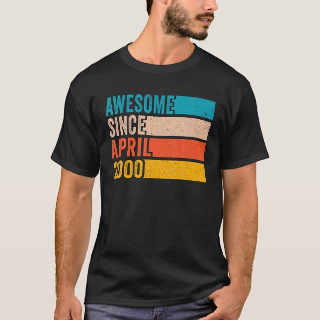 T-shirt Joyeux 22E Anniversaire Garçon 22 Ans Awesome Depu (Devant)