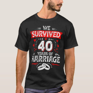 T-shirt Joyeux 40e anniversaire de mariage couples anniver