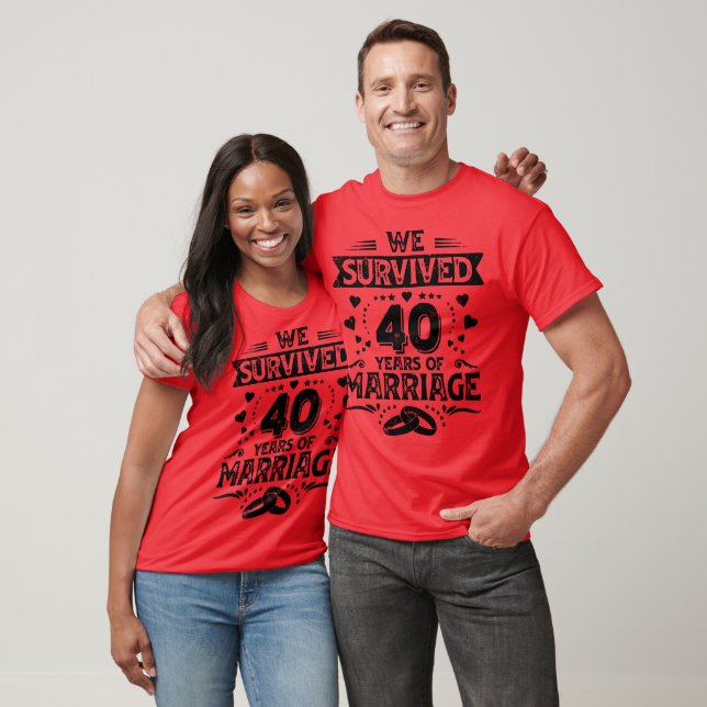 T-shirt Joyeux 40e anniversaire de Mariage en couple (Unisexe)