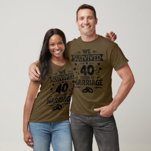 T-shirt Joyeux 40e anniversaire de Mariage en couple