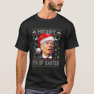 T-shirt Joyeux 4 E De Pâques Père Noël Joe Biden Mauvai