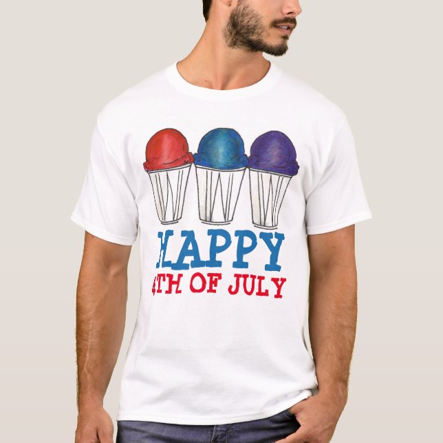 T-shirt Joyeux 4 Juillet 4 Juillet Italien Eau Rasée Ice (Devant)
