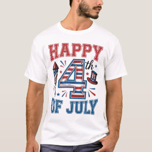 T-shirt Joyeux 4 juillet Design vectoriel vintage patrioti
