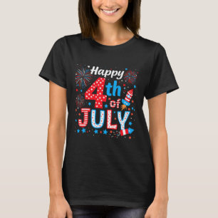 T-shirt Joyeux 4 juillet Drapeau américain patriotique Éta