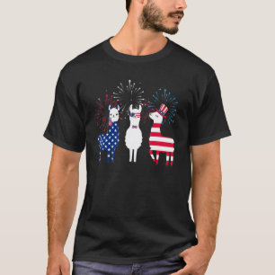 T-shirt Joyeux 4 juillet Drapeau Américain Rouge Blanc Lam